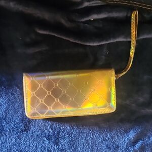 Holographic Gold Clutch Wristlet